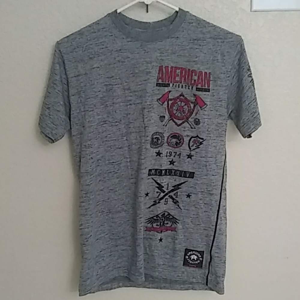 S American Fighter tee shirt cotton poly fireman